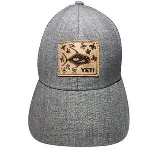 Yeti Trucker Hat Gray Snapback Fish Logo